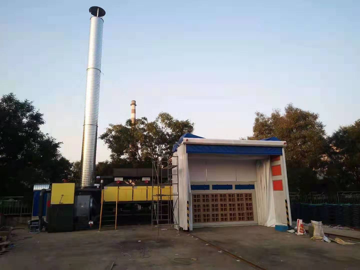 某某機械廠移動伸縮房+催化燃燒治理噴（pēn）漆廢